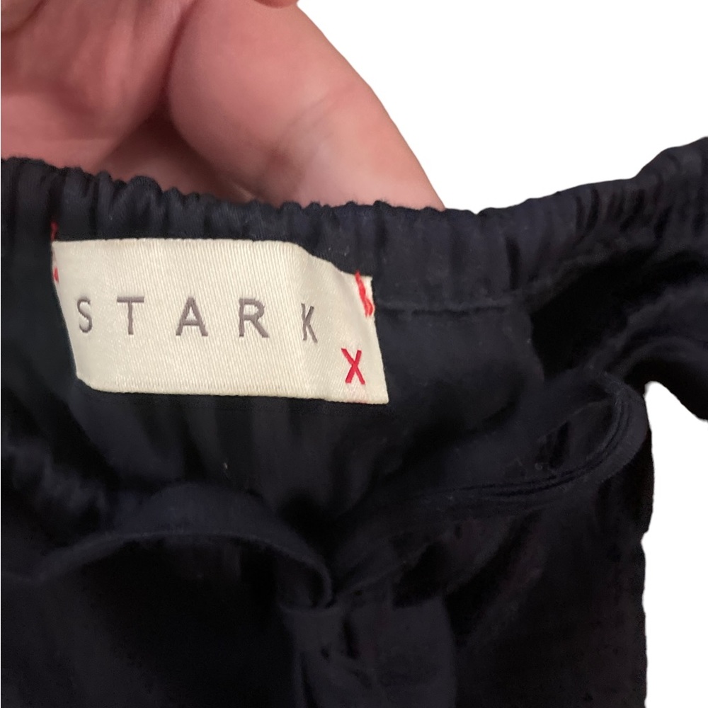 STARK Black Puff Sleeve Jumpsuit Elastic Waist-Sz M - Picture 6 of 6